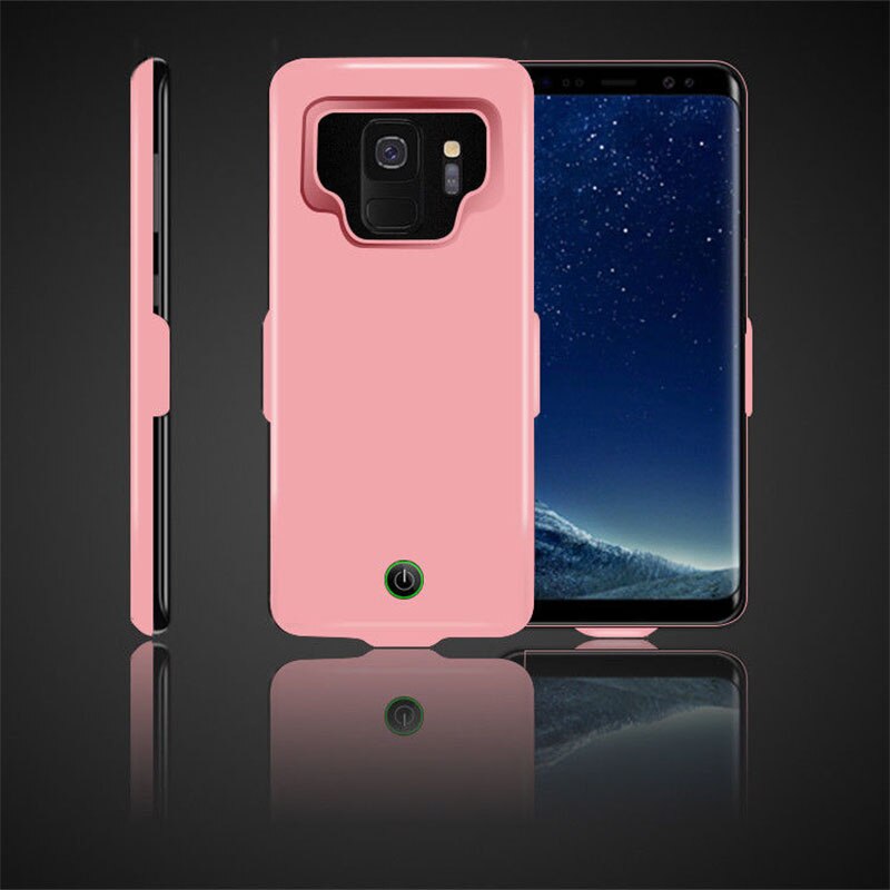 Capacity External Charging Case 7000mAh Extended Battery Protective CaseBattery Charger Cases for Samsung Galaxy S9Plus r25: Rose gold S9