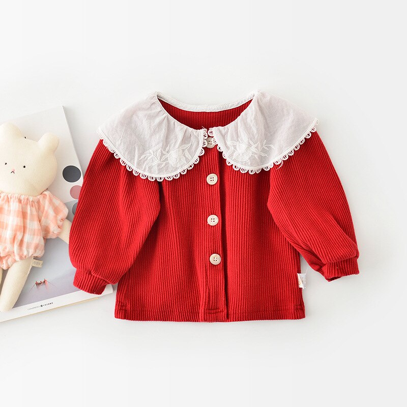 Automne enfants veste enfant en bas âge bébé garçons filles Costume Sweatershirt tricot manteau et vestes Outfuts beaux vêtements doux: red / 9M(73)