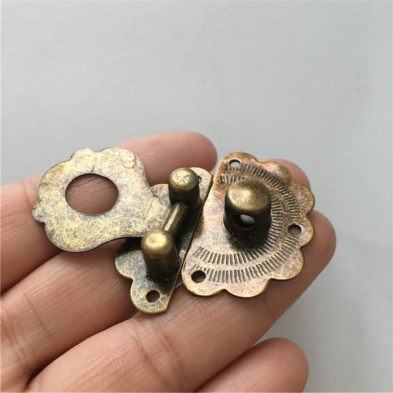 Iron Buckle Hasp Hasp Wooden Wine Box With Lock Buckle Antique Padlock Hardware,36*40mm