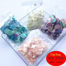 Kralen 2mm + Parel 6mm Pailletten Platte Ronde PVC Vormige Losse Pailletten voor Ambachten Paillette Naaien Decoratie DIY accessoire Lentejuelas