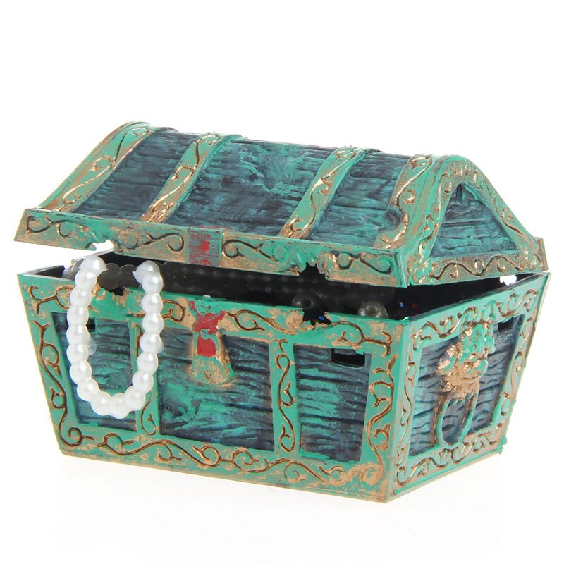 Treasure Chest Shaped Aquarium Air Action Ornament Fish Tank Aquascaping Decor
