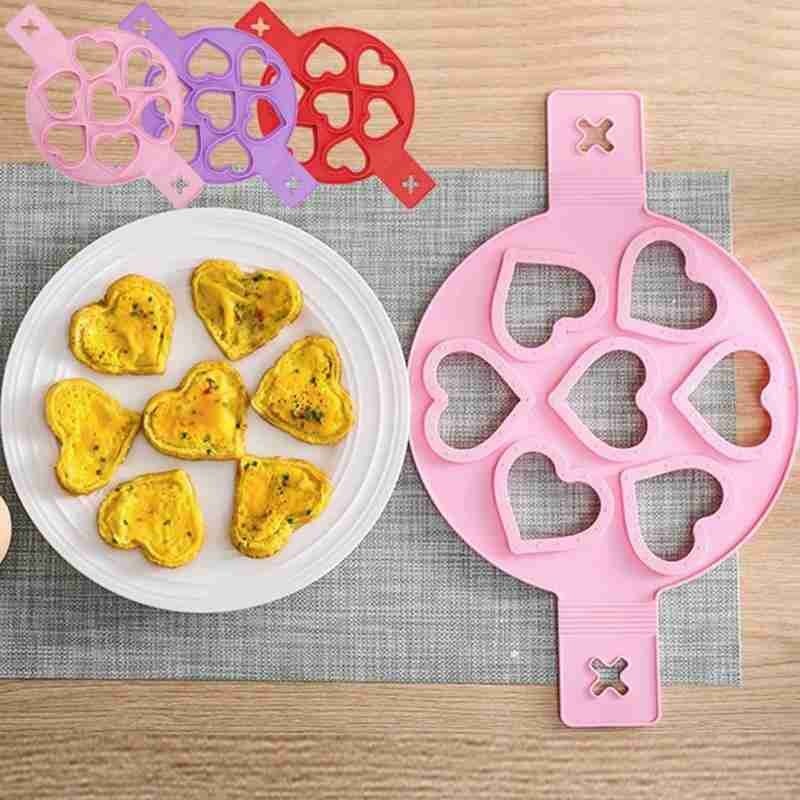 Eierpannenkoekenvorm meerdere vormen siliconen eieren koken antiaanbak keuken eierringvorm omeletvorm gadget gereedschap  h5 s 6
