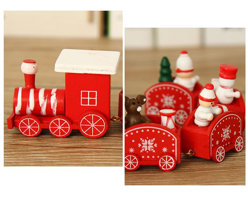 Kerst Trein Decor Hout Speelgoed Kerst Voor Thuis Met Santa/Beer Xmas Kid Speelgoed Ornament Jaar cadeau Voor Kerst