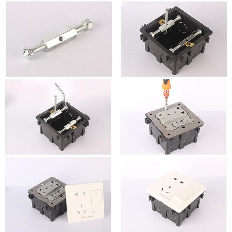 Tornillos de Cassette de enchufe de interruptor, soporte de barra de montaje en pared, reparación de caja, herramienta de accesorios eléctricos fijos