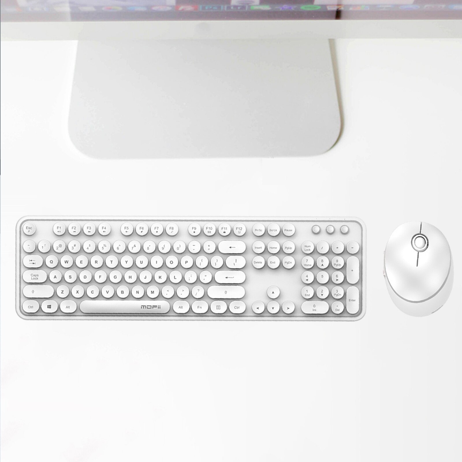 Mini Multi-Colour Wireless Keyboard and Mouse Kit Plug and Play, Silent click