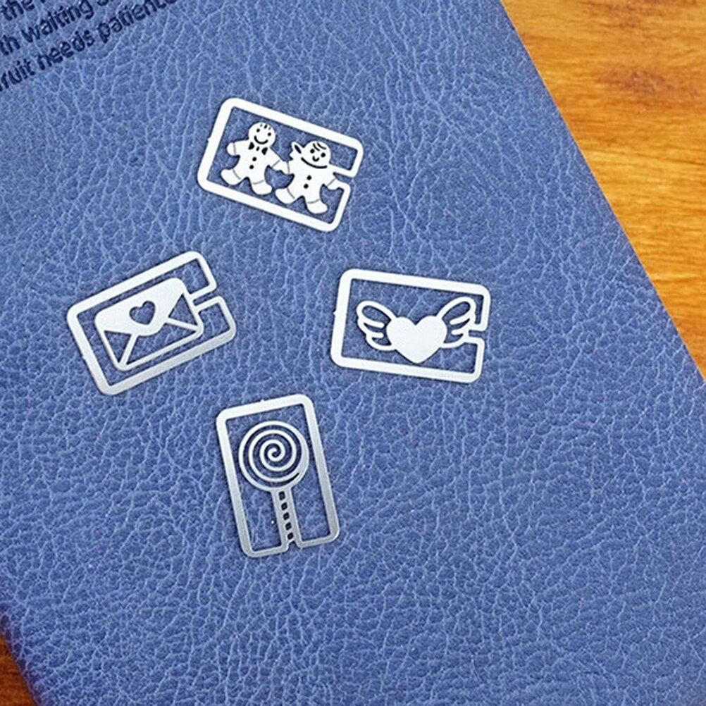 20 stks/partij Mini Metalen Leuke Cartoon Dier Bladwijzer Clips Plated Sliver Bladwijzers Briefpapier boek lijn marker Willekeurige Stijl