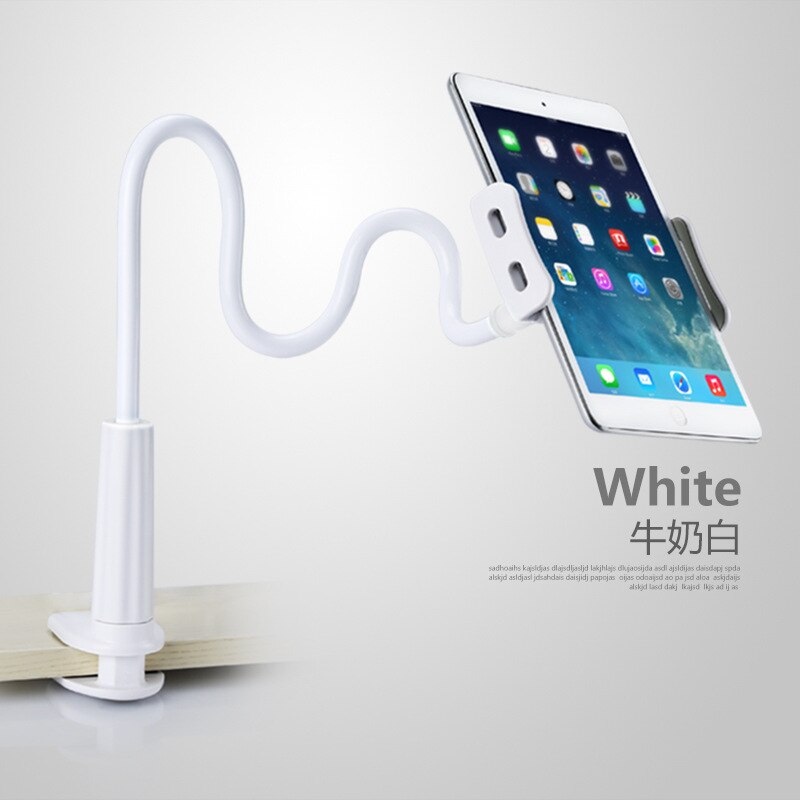 Universele Mobiele Telefoon Houder Lange Arm Luie Beugel Stand Voor Bureau Bed 360 Graden Flexibele Draaien Voor Tablet: WHITE
