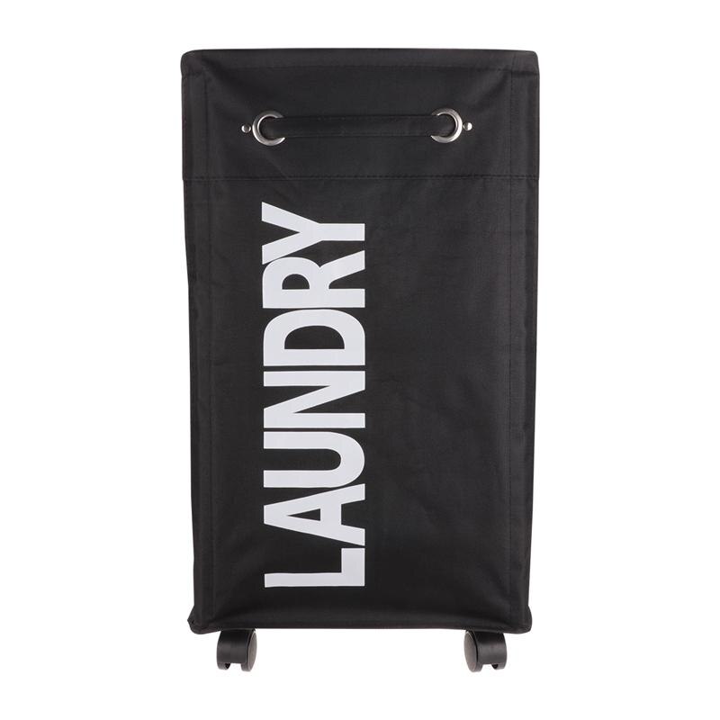 1Pc Wheeled Laundry Hamper Portable Laundry Roller Dirty Clothes Organizer: 2