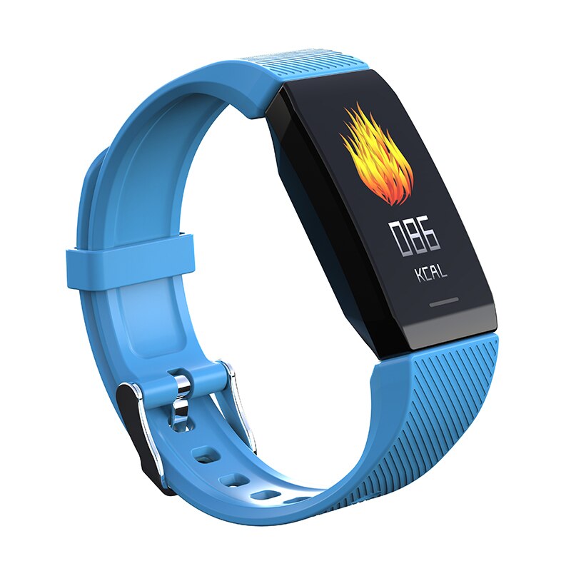 2022 Smart Band Blood Pressure Heart Rate Weather Display Monitor Fitness Tracker Bracelet Waterproof Men Women Kids Smart Watch: Blauw