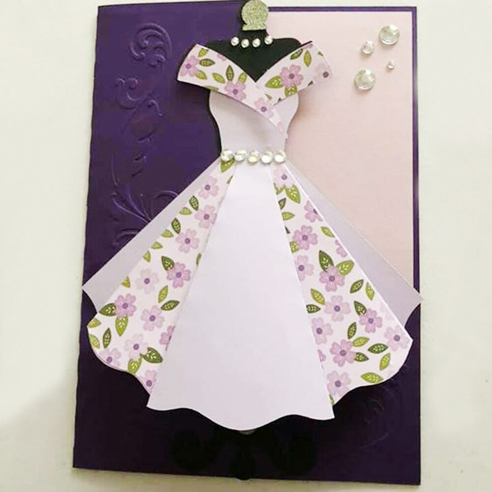 Nowe matryce foremki robić wycinania śliczna księżniczka sukienka metalowe wykrojniki Scrapbooking metalowe szablony robić rękodzieło umierać skaleczenie tłoczenie tworzenie kartek wzornik