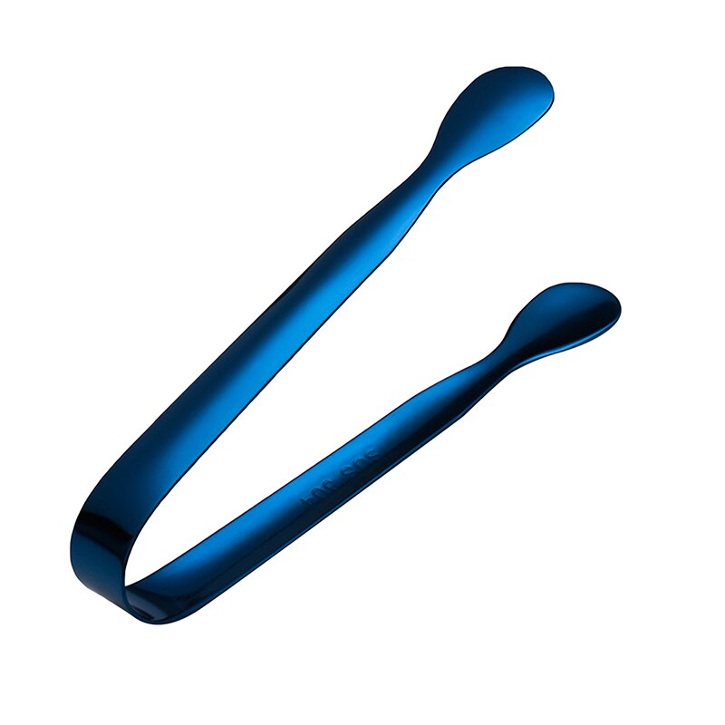 Stainless Steel Ice Cube Clip Ice Tong Bread Food BBQ Clip Barbecue Clip Ice Clamp Tool Bar Kitchen Accessories: blue