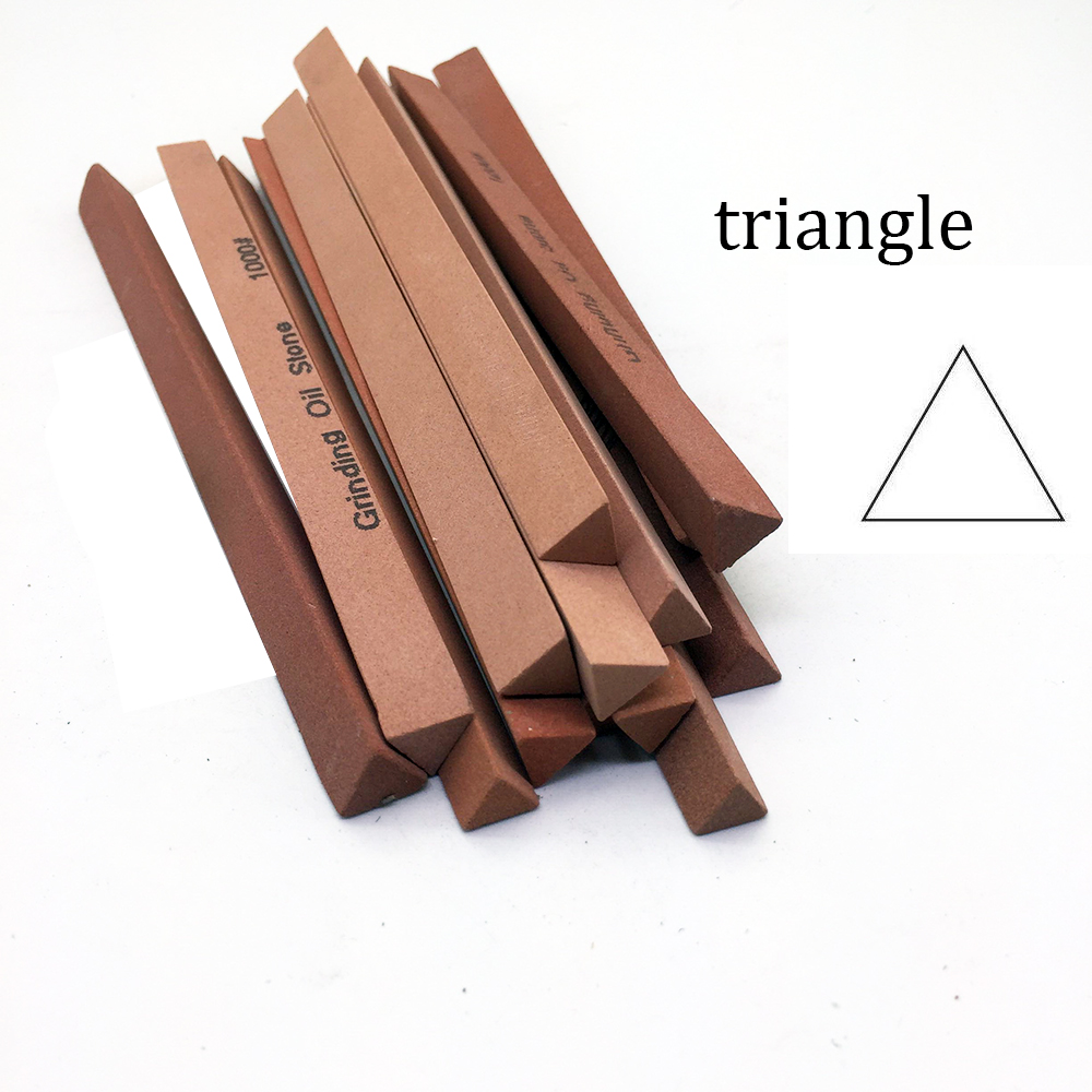 120#-1200# triangle oil stone strip Red corundum Knife whetstone 150*10mm