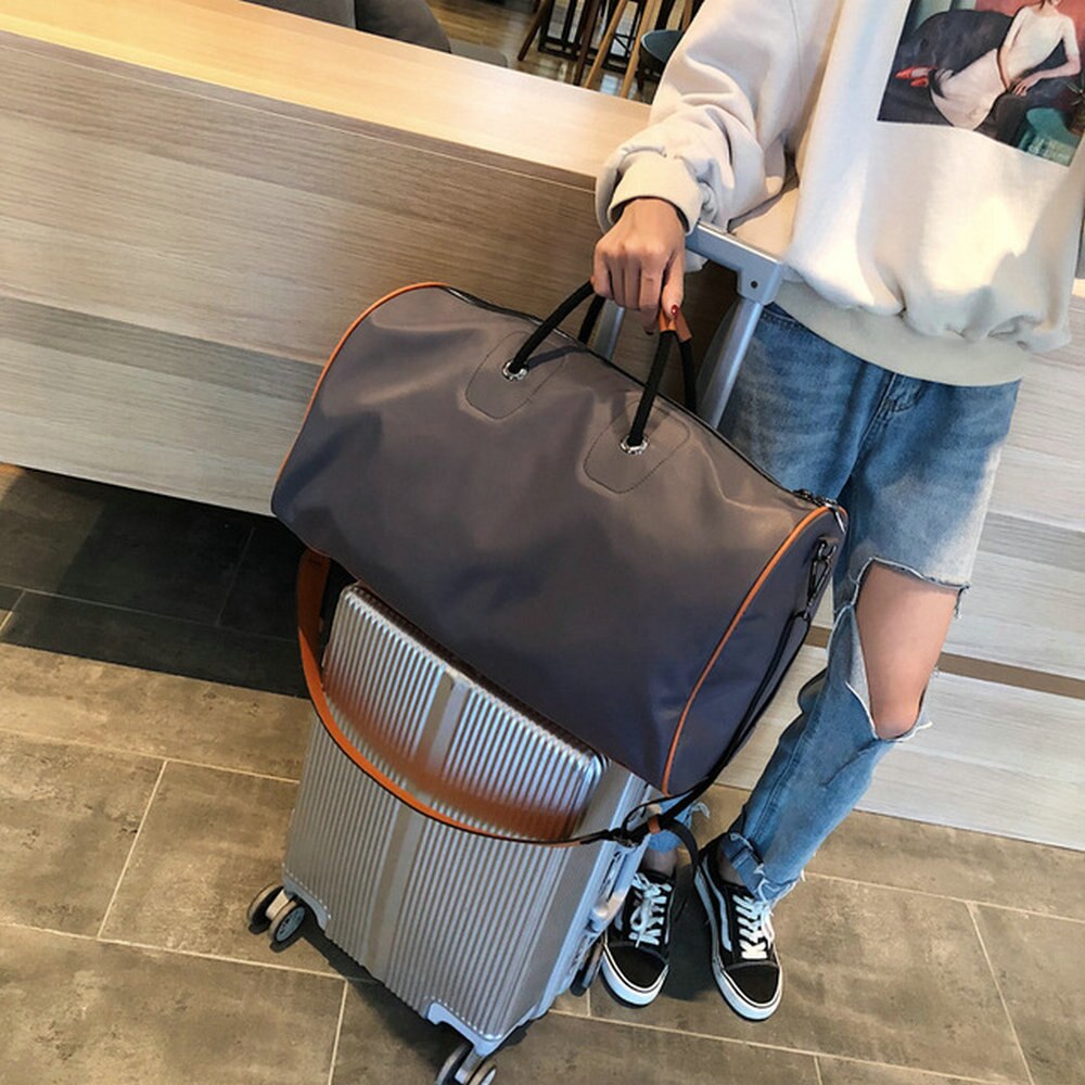 men's short-distance mobile travel bag men's fitness bag cylinder female yoga bag color casual luggage bag B46-18