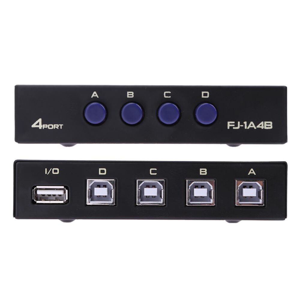 USB 2.0 4-poorts Delen Switch Switcher Selector Box Hub Sharing Switch Adapter voor PC Scanner Printer Hoogwaardig accessoire