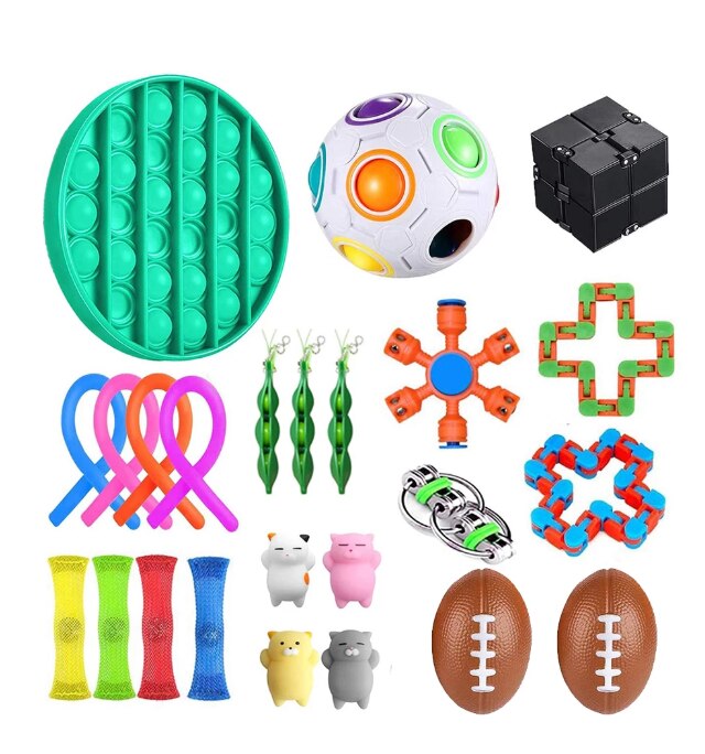 Sensory Toy Set - 5-30PCS - Stress Relief Fidget Toys - Autism Anxiety Relief - Pop Bubble Fidgets for Kids Adults: 22PCS
