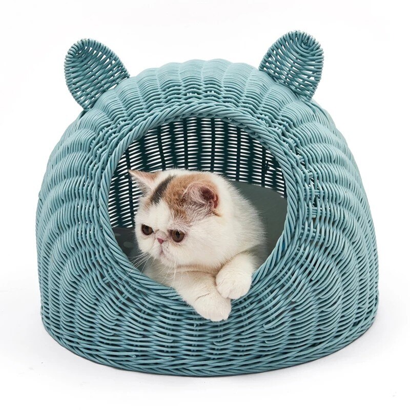 Caseta para gatos mimbre cuatro estaciones Red Universal lavable Casa Roja s verano pequeña perrera siamesa
