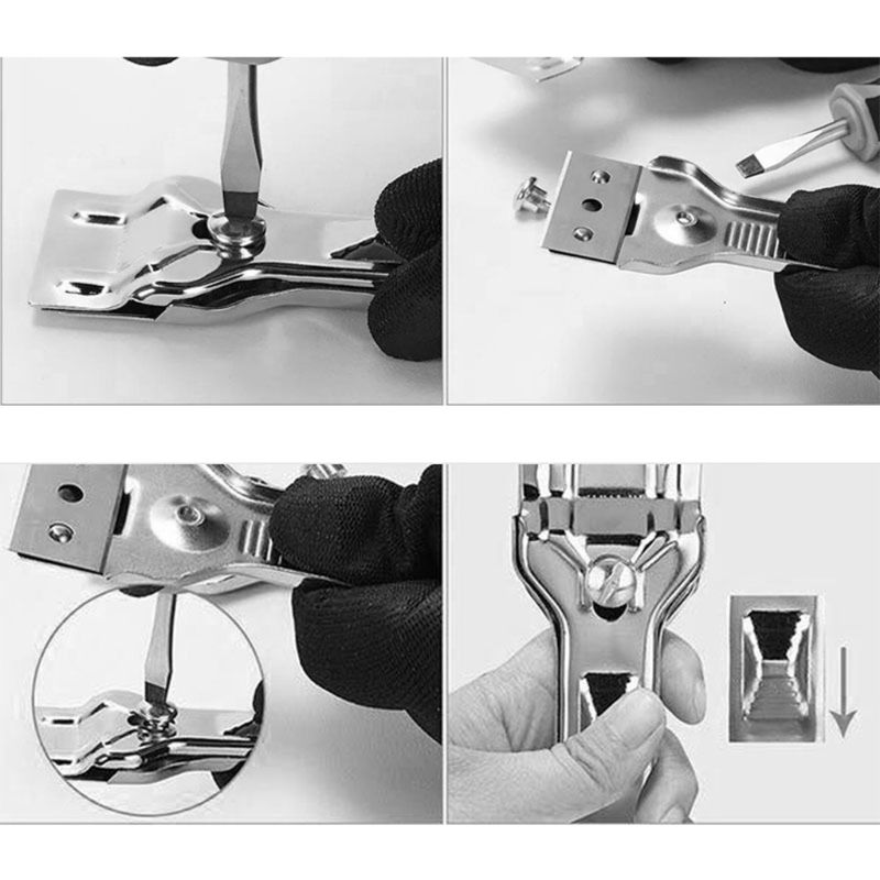 Glass Non-scratch Hob Scraper Multifunction Suitable for Induction Ceramic and Halogen Hobs Removes Residues Tool