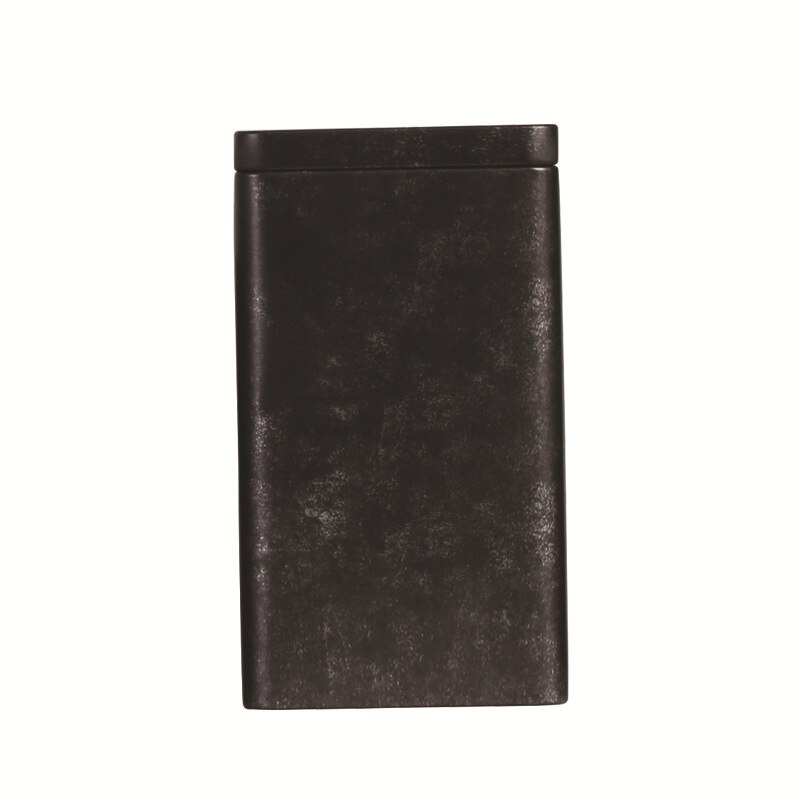 Retro Square Frosted Metal Box Tea Can Food Tinplate Storage Tin Can Box Coin Bank Piggy Bank Sugar Box Cookie Food Jar: 9x9 x16cm