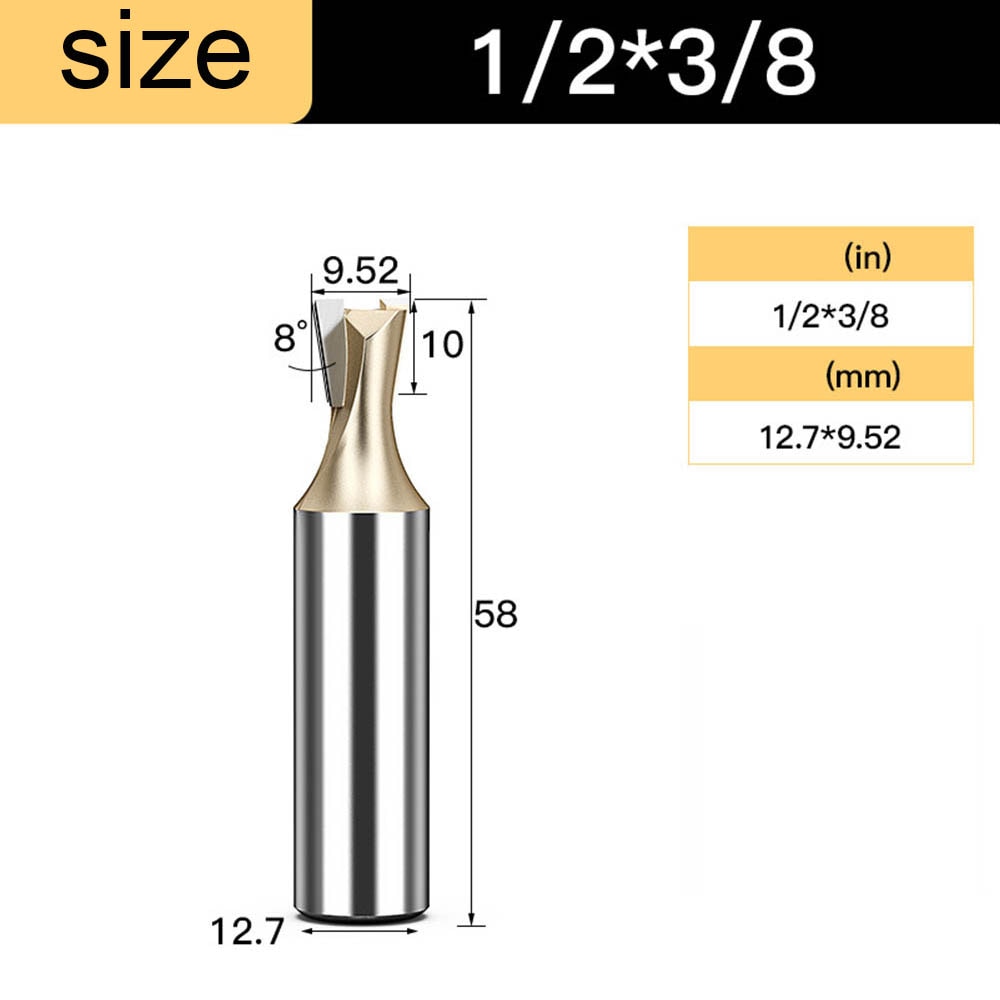 Tideway Dovetail Router Bits Joint Milling Cutter Tools for Furniture Building Cabinet Making Engraving Cutting Tool for Wood: W00110