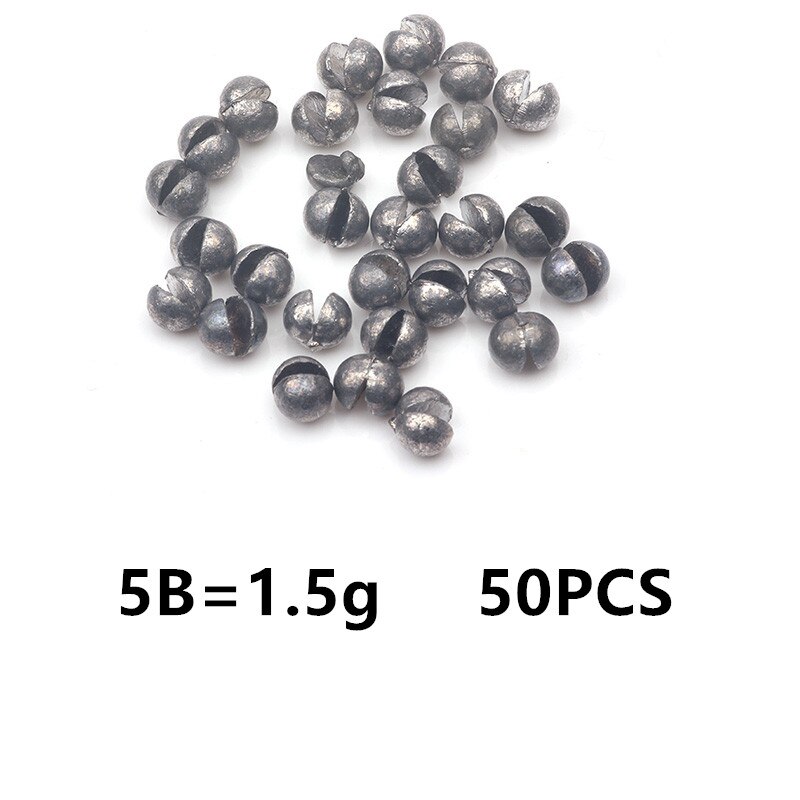 Rompin 50pcs Béance Ensemble De Plomb Nu Pêche-clip Goutte Mordre Rond Fil À Plomb Auxiliaire Pêche Engrenages: 1.5g