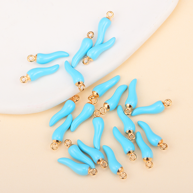 10 Stuks Emaille Legering Chili Charme Voor Schattige Oorbellen Rode Peper Hanger Ketting Vrouwen Sieraden Maken Benodigdheden Diy Ornamenten: Puur Goud Kleur