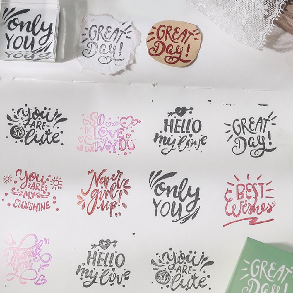 Transparent Warm Phrases Clear Stamp Rectangular Stamp Multifunctional for Home