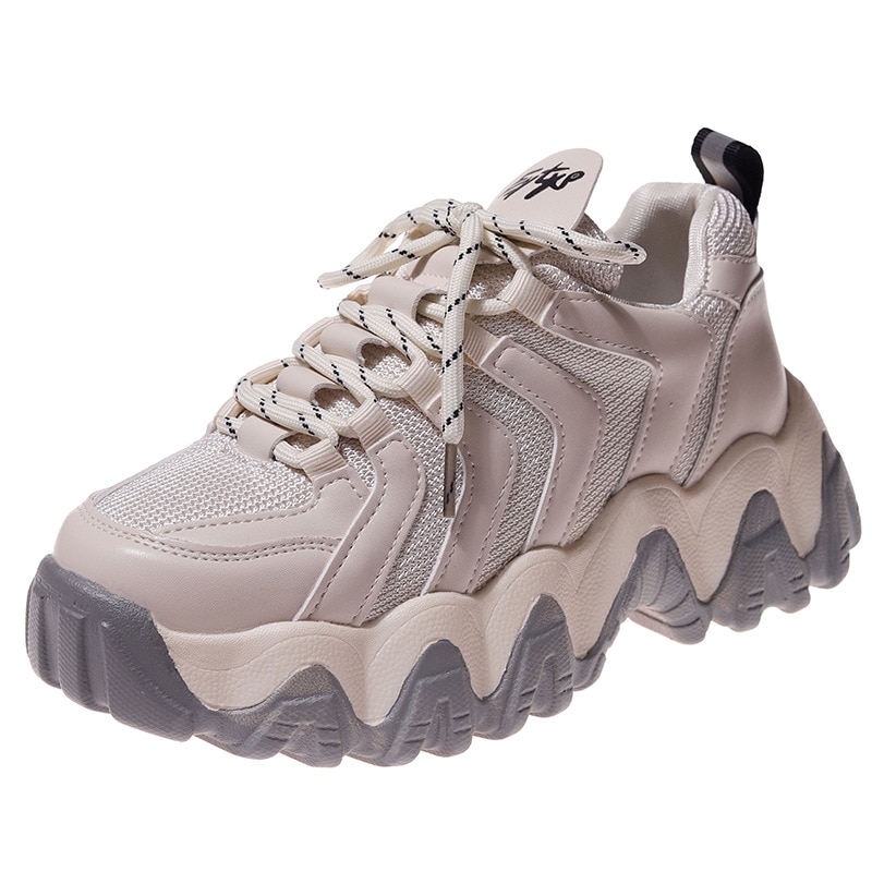 Chunky sneakers dam platta skor kvinna platå sneakers för dam skor trend casual sneaker tenis kvinna solid