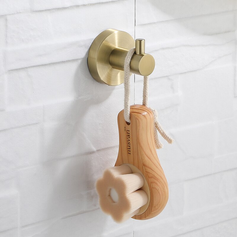 Børstet guld rund håndklædering enkelt håndklædestang toilet køkkenpapirholder morgenkåbe håndklæde knager til badeværelsestilbehør sæt
