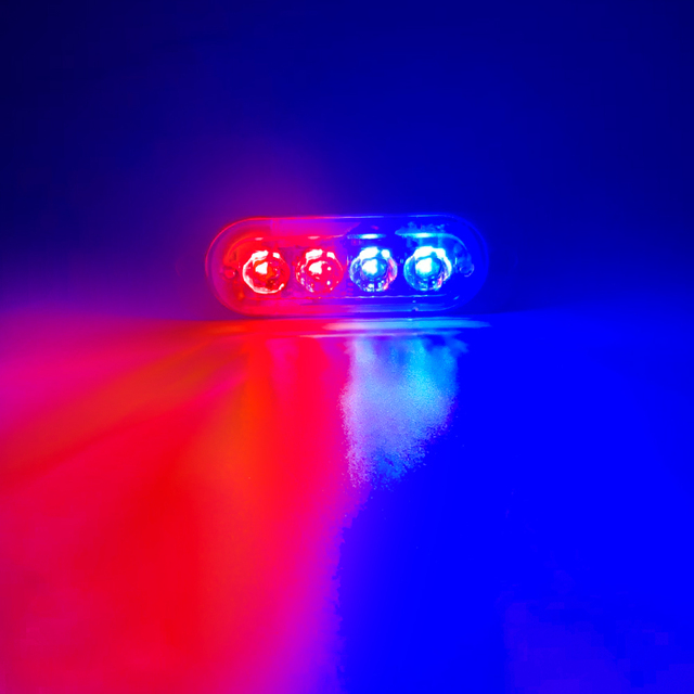 4 led-blitzvarsellys for bil, grill, blinkende, nødlampe for havari, bil, lastebil, tilhenger, varsellampe for led-sidelys, 12v , 24v hvite: Svart / Grønn
