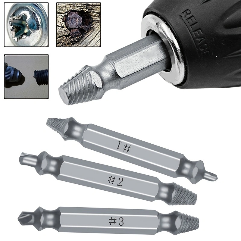 6pc Extractor Double Head Screw Slide Tooth Removal Tool Screwdriver Atch Head Electric Tool Accessory Set
