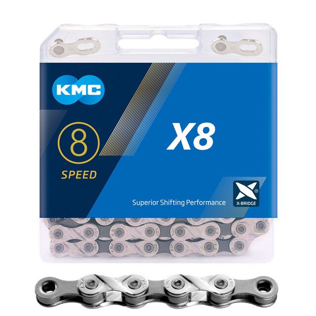 KMC 8 Speed Bike chain Bicycle Chain MTB chains Bike accessories for Shimano /SRAM/AVID: X8  Silver
