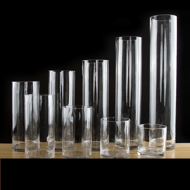 Simplicity Transparent Clear Tabletop Tall Glass Vase Bottle Terrarium Hydroponic Container Pot Flower Home Wedding Decor