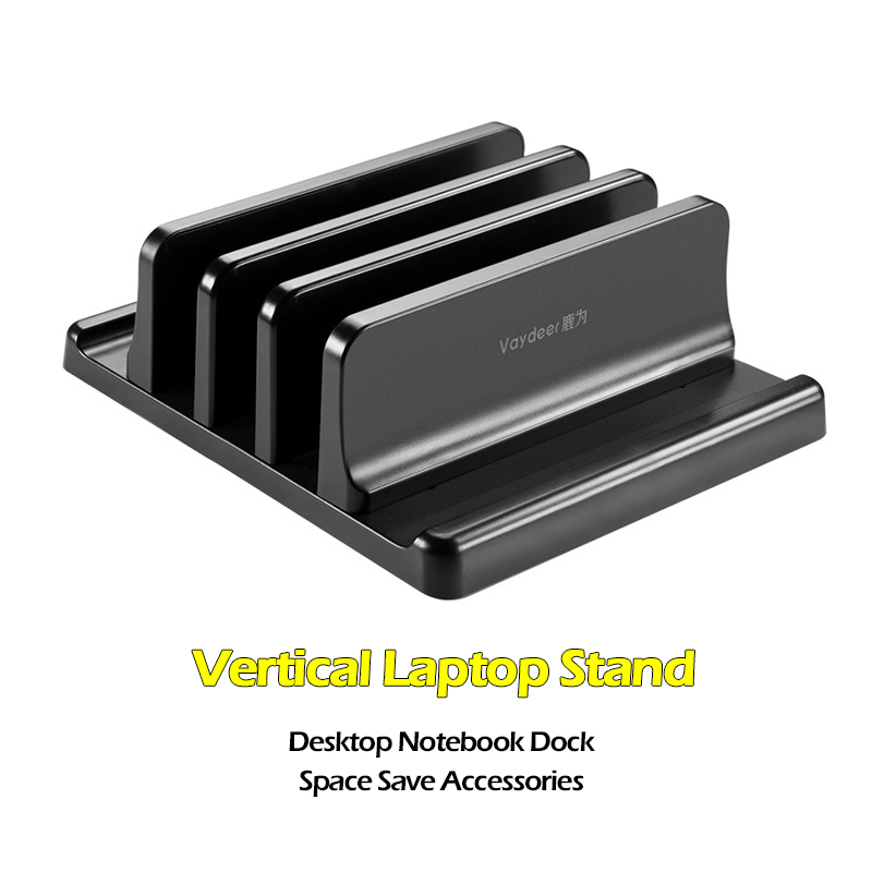 Universal Vertical Laptop Stand 3Slots Desk Laptop Holder Portable Laptop Docking Station Stand Adjustable Desktop Notebook Dock: Default Title