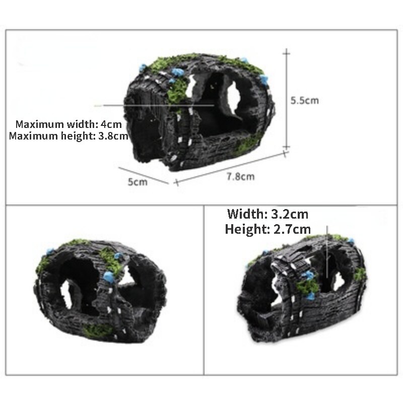 Aquarium Accessories Fish Tank Decorative Landscaping Resin Crafts Antique Wine Barrel Fish and Shrimp Shelter Breeding Nest