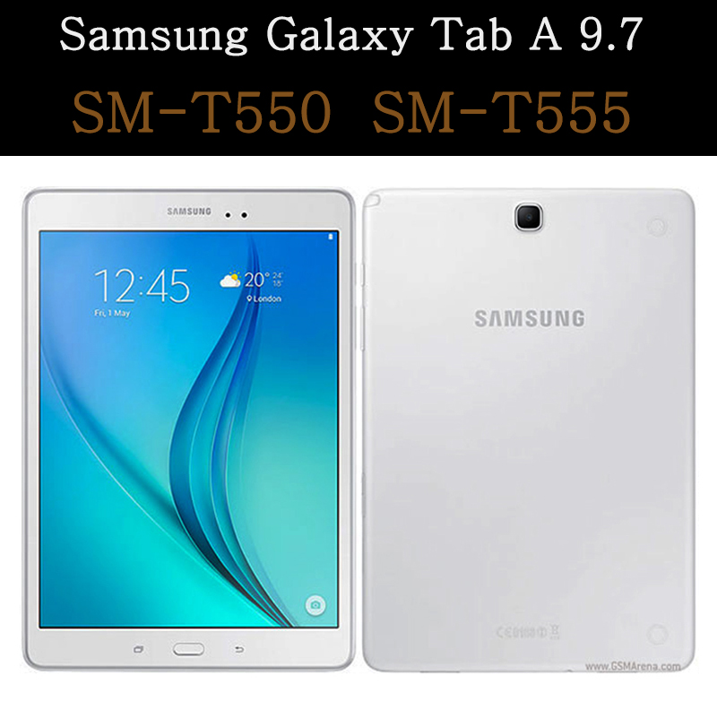Étui pour tablette Samsung Galaxy Tab A SM-T550 SM-T555 9.7 pouces WI-FI 3G LTE support rabattable housse en cuir pour onglet A T550 T555 9.7''