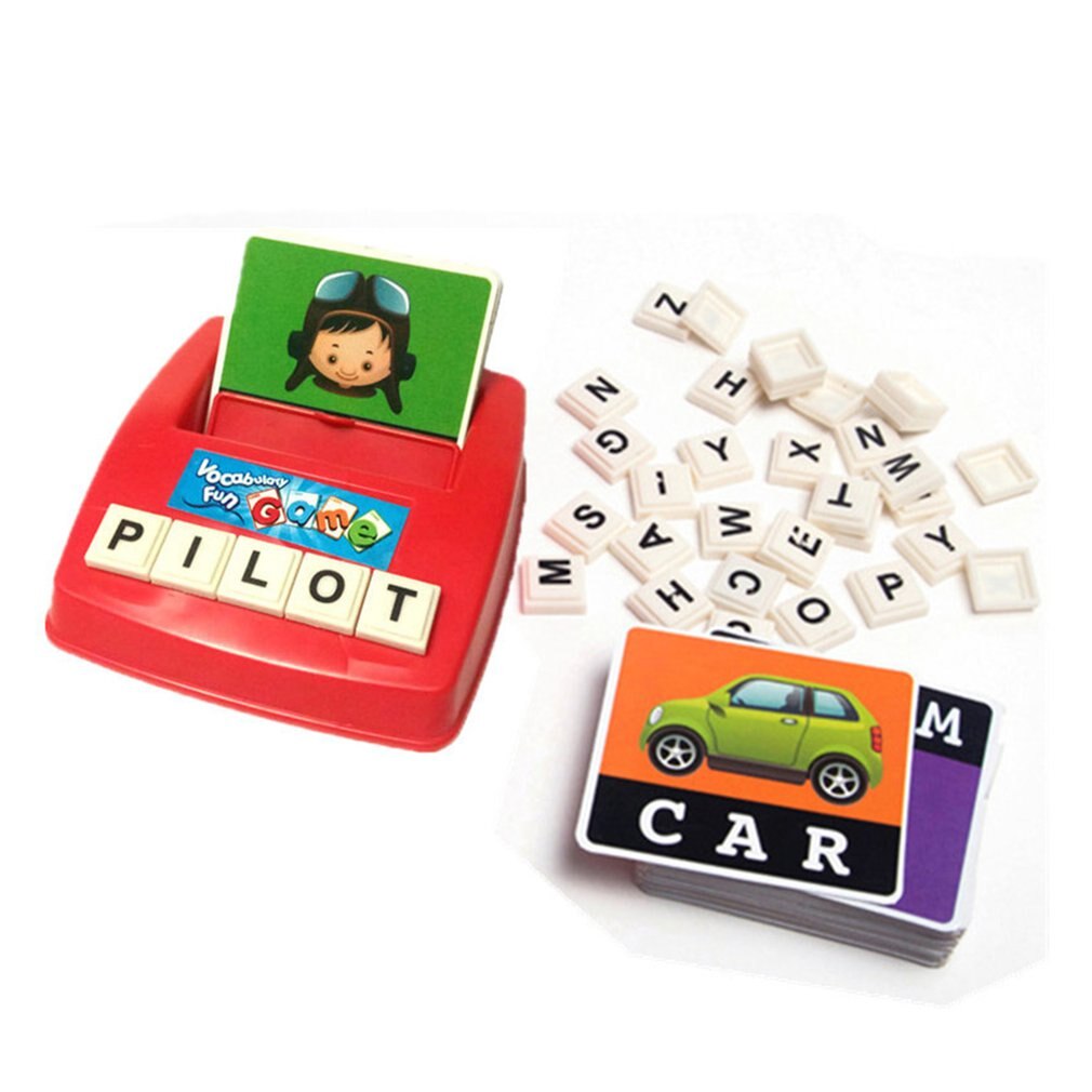 Matching Letter Game Spelling Reading English Alphabet Wooden Letters Card Match Game Children Pre-school Learning Language Toys