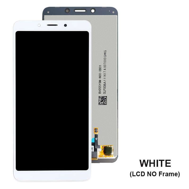 Original xiaomi redmi 6 redmi 6a lcd display 5.45 "touchscreen digitizer med ramme: Hvid uden ramme
