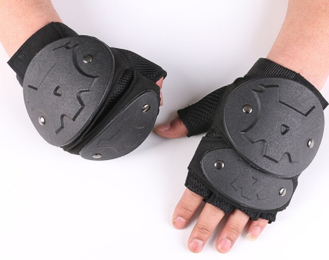 Gants demi-doigt de protection antidérapants tactiques d'extérieur: Default Title