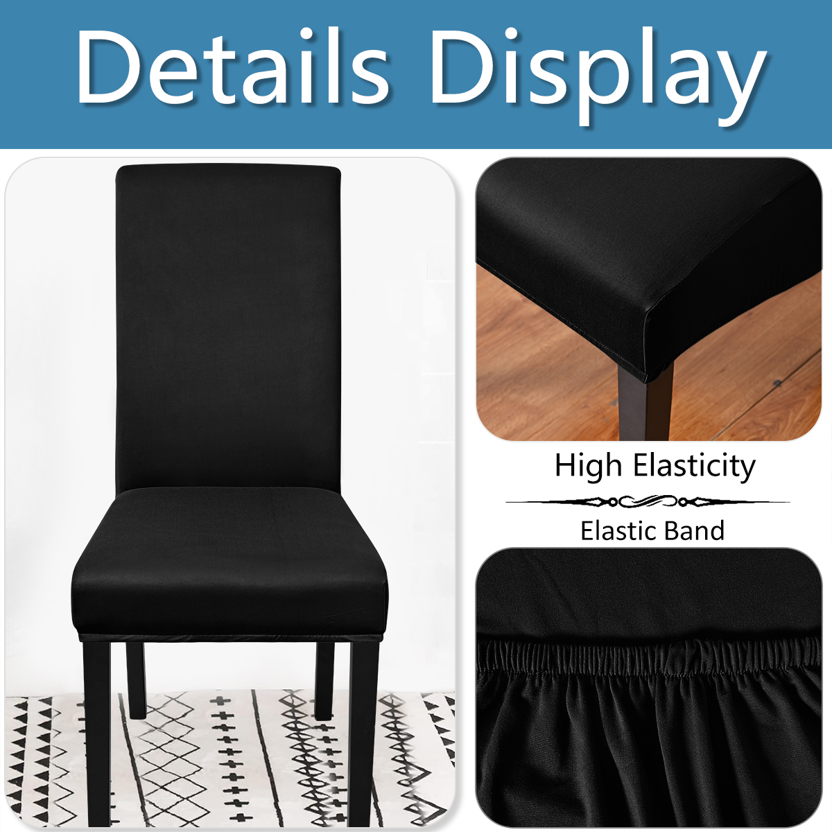 1pc elastiske vandafvisende stolebetræk med høj ryg, egnet til beskyttelse af hotelstolebetrækets dekoration