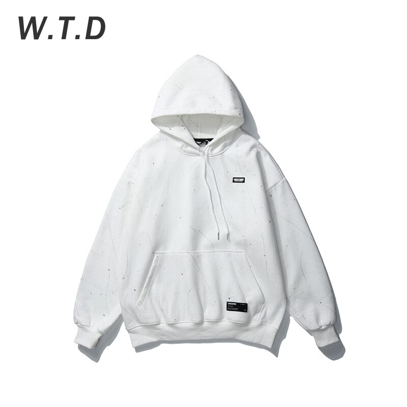 Wot.d sudadera para hombres ropa de calle cielo estrellado teñido estilo Casual hombres/mujeres Sudadera con capucha de gran tamaño hombres sudaderas