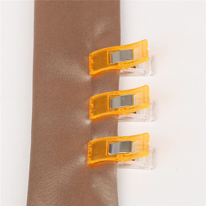 10 Uds. Pinzas de revestimiento para suelo Multicolor de plástico, pinzas de tela, herramientas de costura de retales y dobladillo, accesorios de costura: Orange