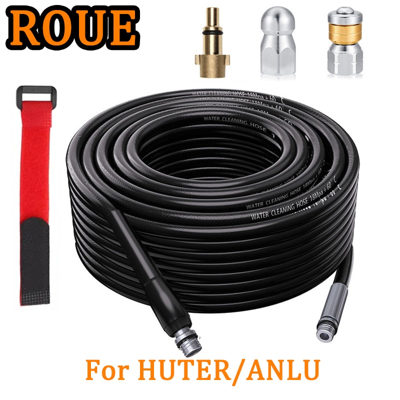 ROUE nettoyeur haute pression furet deboucheur canalisation Tuyau de nettoyage à haute pression pour, 6 ~ 20M, pour égouts et égouts, buses de lavage deboucheur canalisation haute pression pour Huter/Anlu