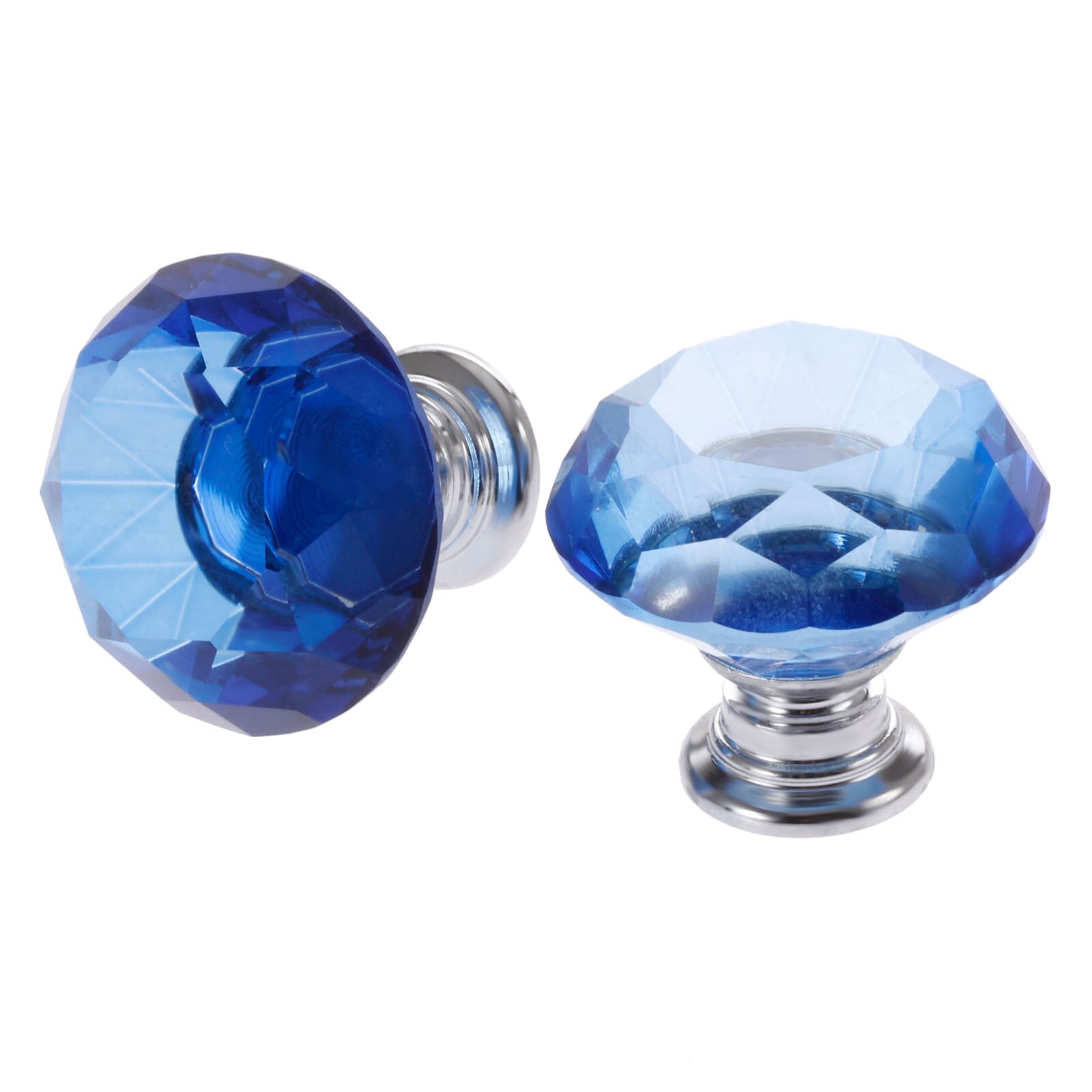 1x Blue 30mm Diamond Shape Crystal Glass Knobs Drawer Cupboard Pulls Knobs Kitchen Cabinet Handles Furniture Handle