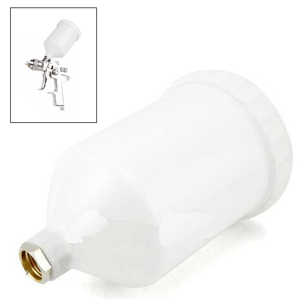 100% Brand Top SprayGun 600ml Paint Cup Pot Plastic Air Gravity Feed Fast Mover Threaded