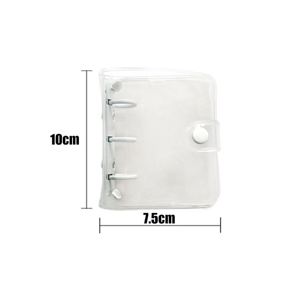 Mini 3 Hole Loose-leaf Book Cover Pvc Planner Bag Pp Diary Transparent Shimmering Book Cover Inner Page Diary Book Cover