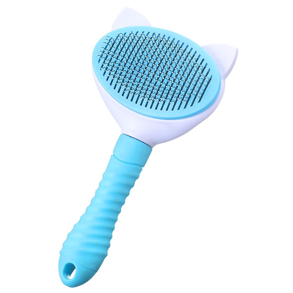 Pet Grooming Borstel Zelfreinigende Slicker Brush Kat Hond Haar Kam Ondervacht Tangled Haar Massages Deeltje Huisdier Kam Hair Cleaner: Fine needle B