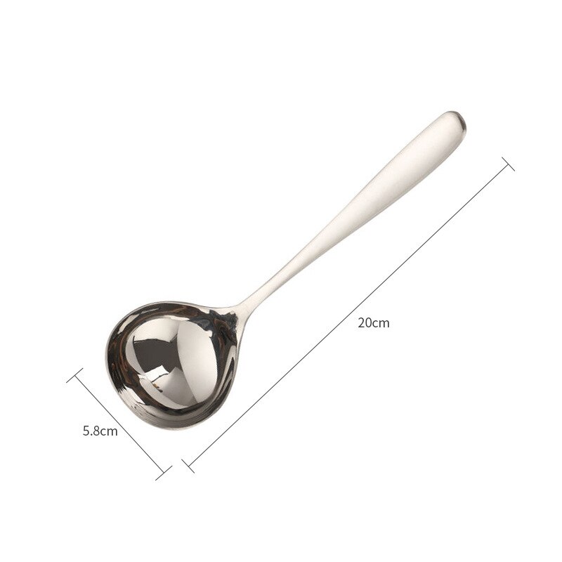 304 Stainless Steel Spoon Soup Ladle Scoop Family Soup Spoon Serving Colander spoons Cooking Spoon Kitchen Accessories Utensil: Silver Soup Ladle
