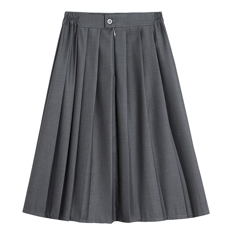 Uniforme japonais JK, uniforme scolaire des élèves, uniforme de classe, Style collège, taille élastique, jupe plissée gris foncé, jupe mi-longue