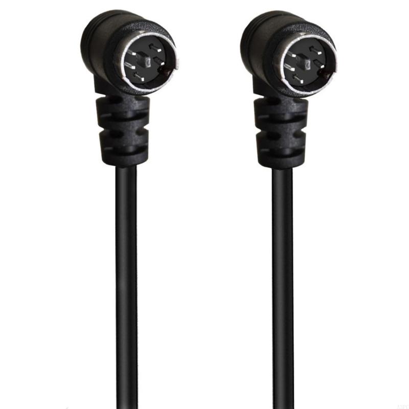A3PC Mini Din 5PIN Adapter Cable Excellent Electrical Conductivity 5Pin Male to Male: black / 1.5m