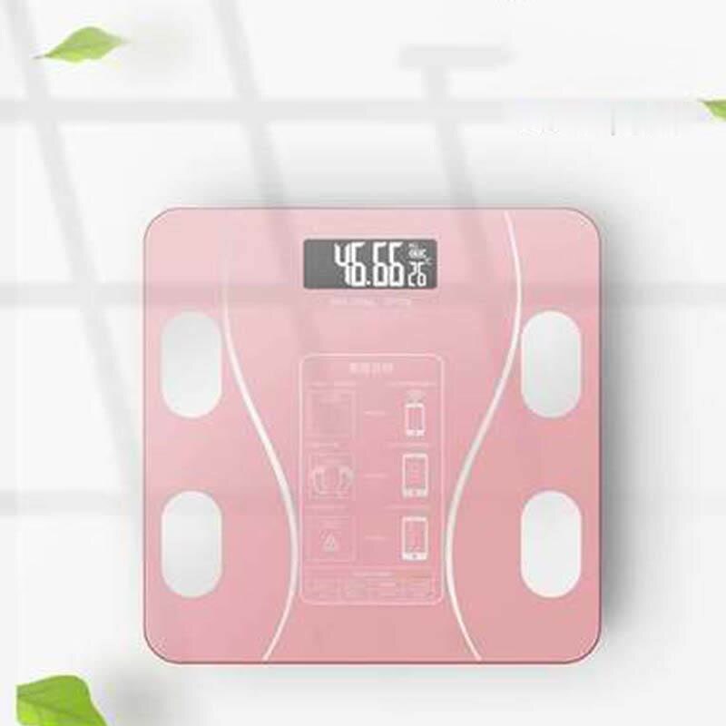 Bluetooth Smart Weighing Scale BMI Scale Wireless Digital Charging Bathroom Scale Body Fat Scale Body Composition Analyzer: pink